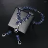 Kolczyki naszyjne Zestaw marki Weimanjingdian Blue Teardrop i Flower Cubic Zirconia CZ Biżuteria