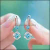 Charm Temperament Orecchini Crystal Inlay Fashion Charm New Shiny Accessori Trend Personality Jewelry Hook Women Ear Pendenti 3 6Fs K Dhesb