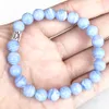 Strand MG1660 Libra Zodiac Bracelete feminina de 8 mm AA AA AGATO AZUL AGATE AGATE PULHO MALA NATURAL MADE