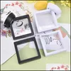 Jewelry Pouches Bags Jewelry Pouches Black White Suspended Floating Plastic Display Case Earring Coin Gems Ring Storage Pet Membrane Dhbaj