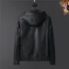 2023 男性デザイナーレザージャケット高品質コート黒革刺繍ルーズスタンドカラージャケットサイズ M-3XL