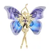 Broscher wulibaby fairy fjäril för kvinnor unisex 2-färg design insekter figur party kontor brosch stift gåvor