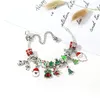 Bracelets porte-bonheur année ornements de noël bonhomme de neige gant pendentif Bracelet arbre perles marque fine femmes cadeaux pour enfants