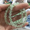 Decorative Figurines Grade Natural Prehnite Beaded Bracelet Round Beads Bangle Jewelry Stretch Prayer