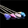 Pendant Necklaces Colorf Natural Stone Crystal Necklace Women Pendant Necklaces White Pink Quartz Healing Chakra Men Jewelry Gift 191 Dhx6B
