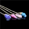 Hänge halsband Colorf Natural Stone Crystal Halsband Kvinnor Pendant Halsband White Pink Quartz Healing Chakra Men smycken gåva 191 DHX6B