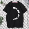 T-shirt ontwerper letterdruk puur katoen ronde hals korte mouw zwart en wit mode Japans element Tokyo skateboard ondershirt #125
