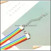 Chokers Rainbow Choker Collier LGBT LGBT gay et lesbien Pride Lace Chockers Ribbon Collar avec une déclaration de pendentif Jewelry for Men Women 2 Dhsex