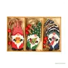 Juldekorationer 9 st. Trä gnome ornament hängande ansiktslösa skyltdekoration hängen med rep för träd hem semester