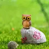 Yapay mini sevimli baykuş kuşları hediyeler bebek peri bahçe minyatürleri yosun teraryum dekor reçine el sanatları bonsai figürinler 3colors