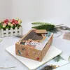 Caixas europ￩ias de embalagens Kraft Paper Candy Biscuit Box Christmas Krafts Paper Box Gingerbread Box PVC Bolo de presente Boxlt101