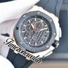 44mm 26405CE Quartz Chronograph Mens Watch 26405 Black Textured Dial PVD Black Steel Case Rubber Strap Stopwatch New Watches Timez251Y