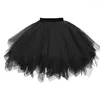 スカート女性チュチュプリンセスファッションバレエチュールペチコートエラスティックアダルトピンクのためのブラックふわふわしたスカート