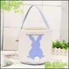 Opbergzakken Easter Rabbit Baskonny Tassen Gedrukte canvas Tote Tas Ei snoepjes Manden 4 kleuren 269 G2 Drop levering 2022 Home Gard Dh7iH