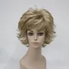 Vogue Honey Ash Blonde med blonda höjdpunkter Lager Flips Kort syntetisk peruk