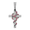 Iced Out Cross Pendant Halsband Retro Snake Pendant Halsband Fashion Mens Hip Hop Halsbandsmycken