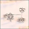 Stud 925 Sterling Sier Stud Boucles d'oreilles Femme Bijoux de mode Nouvelle fleur de pêche Zircon Cristal Drop Livraison 2022 Boucle d'oreille Dhoiz