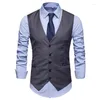 Men's Vests Plus Size S-7XL Fashion Slim Fit Sleeveless Mens Wedding Waistcoats 9 Colors Solid Waistcoat Men Dress Y122306