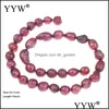 ÖVRIGA SE PIC Dark Purple 4-5mm Ctured Potato Freshwater Pearl Beads 0,8 mm hål 15,7 tums sträng för DIY-armbandhalsbandsmycken Mak Dhydg