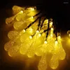 Sznurki na zewnątrz lampy słonecznej światła sznurka 20 50 diody LED woda upuść wróżka świąteczna przyjęcie świąteczne garland ogród wodoodporne