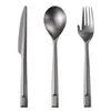 Flatware sets 18 stks westelijke roestvrijstalen bestek set platte driehoek handvat servies vork mes lepel tabelgerei tafel zilverwerk