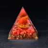 Red Jasper Sphere Lotus Orgone Pyramid EMF -Schutz Quarz Reiki Meditation