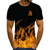 T-shirts pour hommes Hommes d'été Formes de flamme lumineuse T-shirt Tops attrayants pour une chemise confortable et charmante