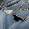 Party Favor European and American stars with the same long P home inverted triangle necklace metal label pendant street hip hop does not lose color ins choker