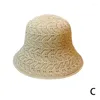 Wide Brim Hats Flower Lace Knitted Sun Hat For Summer Women Bucket Lady Sunshade BreathableFoldable Caps UV Protection Panamas