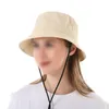 Wide Brim Hats Creative Ladies Beach Fisherman Hat Spring Summer Women Simple Style Solid Color Flat Top Outdoor Sun Protection Bucket Cap