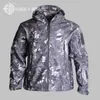 야외 재킷 남성용 소프트 쉘 전술 재킷 스포츠 위장 사냥 옷 하이킹 캠핑 방풍 방수 코트