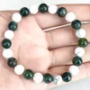 Strand MG1723 Bracelet du zodiaque Balance pour femmes de haute qualité 8 MM Agate mousse blanche Howlite Chakra poignet Mala bijoux en pierres précieuses naturelles