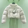 2022 Convertible Down Jacket For Women Designer Padded Short Coat Winter Detachable Sleeves