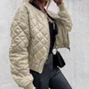 Женские куртки Женская Женская зимняя одежда 2022 Парка черная куртка argyle Zip up Zipper Parkas Женские пальто
