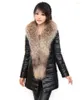 Women's Fur Black Leather Jacket Womens Warm Faux Mink Collar Coat Women Loose Jackets Winter Thicken Jaqueta De Couro Fashion