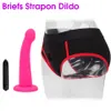 SEX TOY MASAGER MASAGER Volwassen Erotische Briefs Strapless Strapon Dildo Realistische lesbische slipjesriem op harnas Anal Dick Vibrator volwassen speelgoed voor vrouw Z5EG