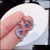 Серьги для хрустящих классов Stud String Star Moon Jewelry Crystal Microindlay Циркон Мода Антиллергия Тренд Женщины Женщины Свадьба 4 2NX K2 DRO DHPUG