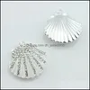 Charms Shell Charms Pendants 10st/Lot 9x18mm Sier Plated With Rhinestones Fashion Jewelry Diy Fit Armband Necklace Earrings Drop D Dhjdp