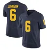 NCAA Football College Michigan Wolverines Jersey 7 Donovan Edwards 41 Isaiah Gash 14 Roman Wilson 6 Cornelius Johnson 25 Junior Colson 23 CJ Stokes Blue White Jaune