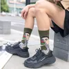 Herrstrumpor Herrmode Hip Hop -mönstrad komfort Sport Running Fitness Lång kvinna Cotton Streetwear Chaussette