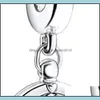 Charms Heart Charms 925 Sterling Sier Spinning World Dangle Charm Fit Original Europeiska armband Fashion Women Jewelry Drop Delivery DHFVY