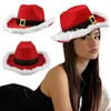 Berets Western Style Christmas Crown Cowgirl Hat For Women Girl Cowboy Caps Red Tiara Costume Party Feather Fedora