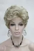 Charming Curly Light Golden Blonde Short Wavy Synthetic Hair Full Lady' Wig