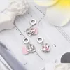 Charms 100% 925 Sterling Sier Mom Script Heart Dangle Charm Fit Original Europeiska armband Fashion Jewelry Accessories Drop Delivery DHQ2Y