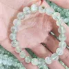 Decorative Figurines Grade Natural Prehnite Beaded Bracelet Round Beads Bangle Jewelry Stretch Prayer