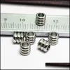 Crimp End Beads 20Pcs Stainless Steel Big Hole Spacer Beads Ring Inner 2 3 4 5 6 Mm For Diy Jewelry Craft Bracelet Necklace Findings Dh5Ts