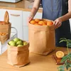 Storage Bags Reusable Kraft Paper Waterproof Flower Pot Sundries Food Bag Desk Organizer Cosmetic Cases