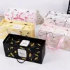 Подарочная упаковка фламинго/мрамор/перо рисунок бумажная упаковка коробка nougat печенье подарочные коробки Свадебный шоколадный торт хлеб из печенья B1015