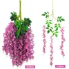 Decoratieve bloemen 12 stks Kunstmatige Wisteria Flower Hangende Garland Silk String Church Wall Home Party Wedding Decoratie