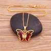 Fashion Top Quality Austrian Crystal Zircon 10 Colors Butterfly Pendant For Women Glamour Female Colorful Animal Necklace Jewelry 1856952